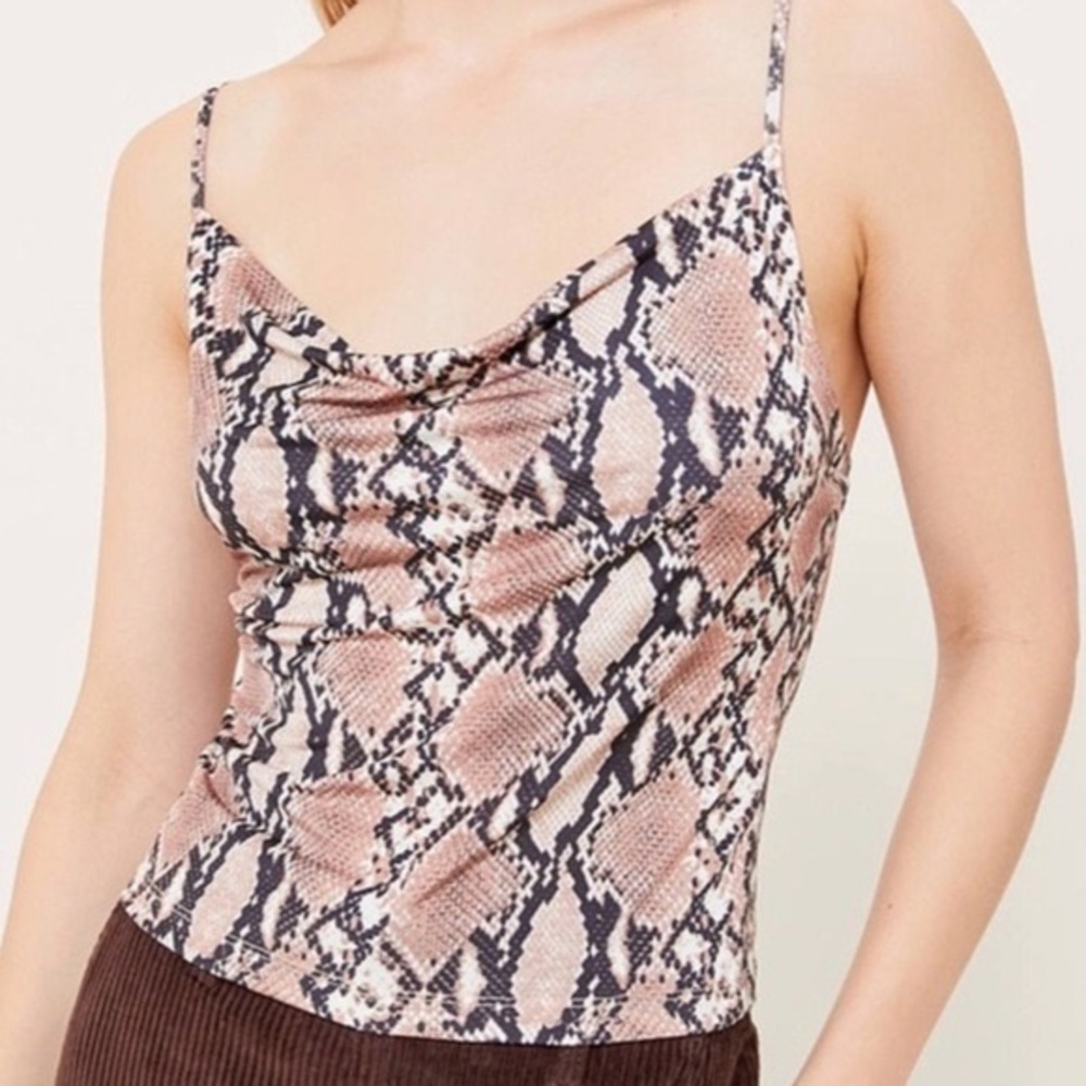 Urban outfitters snake skin cowl neck tank top